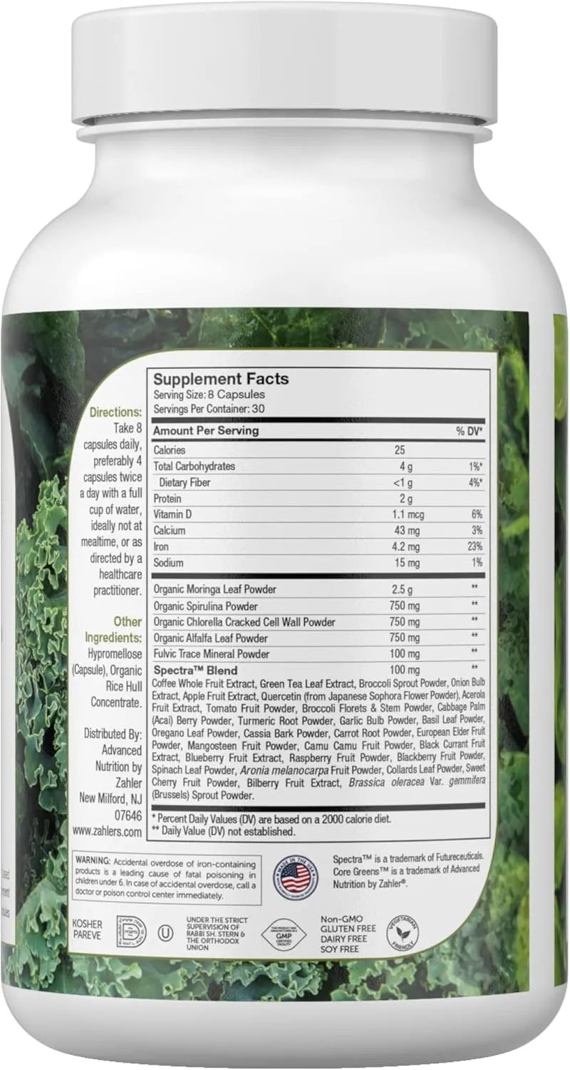 ZAHLER - Zahler Core Greens 240 Capsulas - The Red Vitamin MX - Suplementos Alimenticios - {{ shop.shopifyCountryName }}