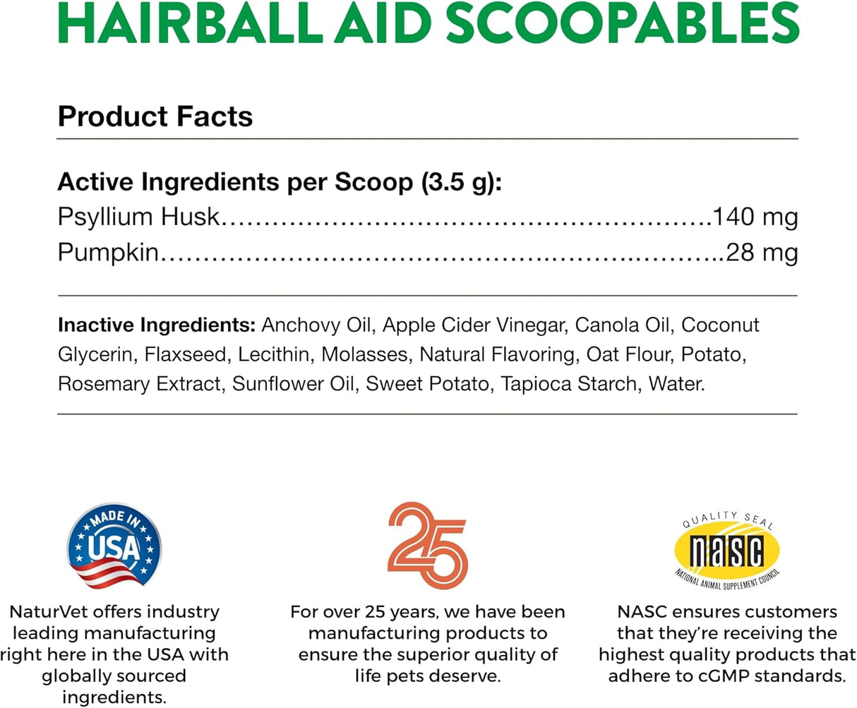 NaturVet Scoopables Hairball Aid for Cats 157Gr.