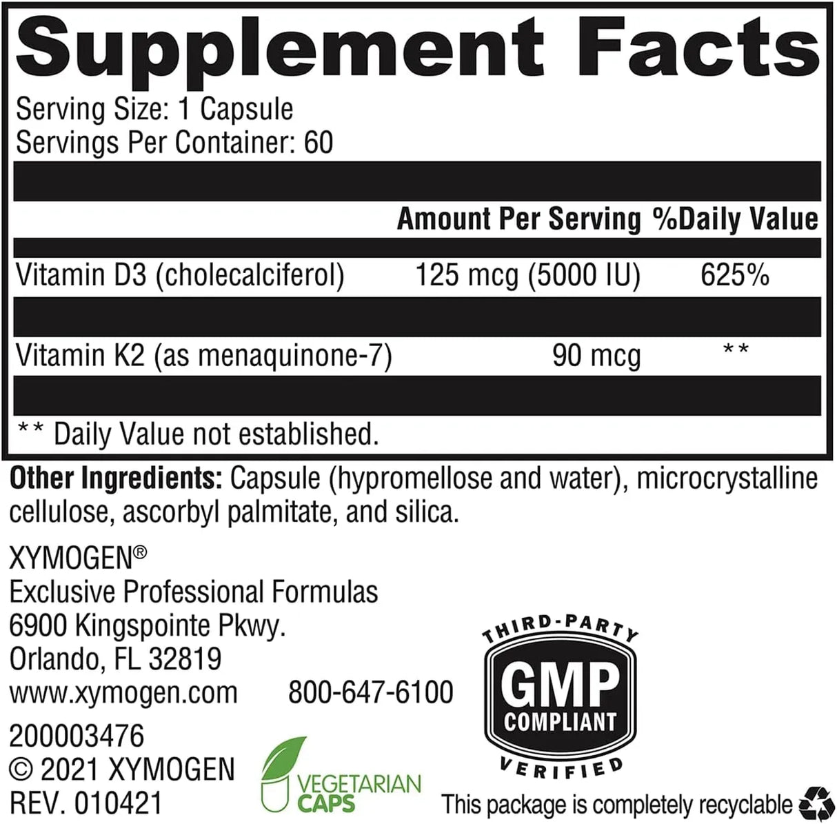 XYMOGEN - XYMOGEN K2-D3 5000 60 Capsulas - The Red Vitamin MX - Suplementos Alimenticios - {{ shop.shopifyCountryName }}