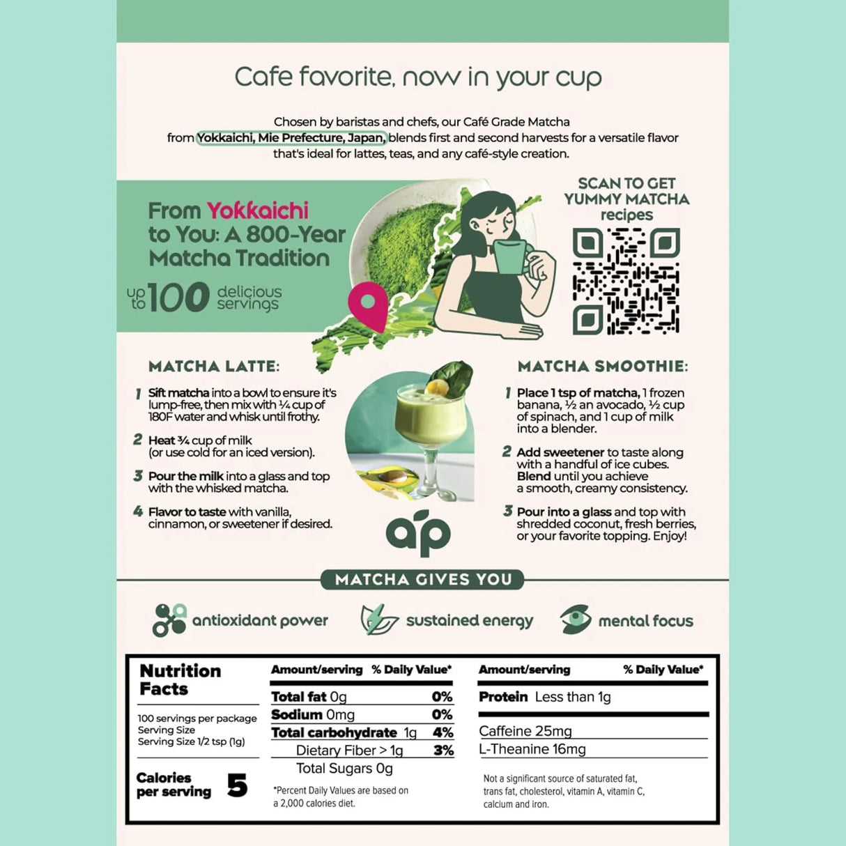 APRIKALIFE - AprikaLife Organic Matcha Powder 100Gr. - The Red Vitamin MX - Suplementos Alimenticios - {{ shop.shopifyCountryName }}