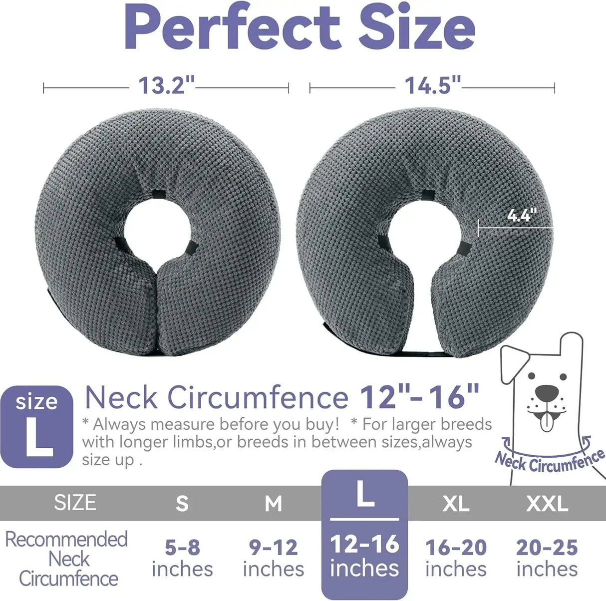 LOFLAZE - Loflaze Soft Inflatable Dog Cone Collar GREY LARGE - The Red Vitamin MX - Collares y Conos De Recuperación Para Perros - {{ shop.shopifyCountryName }}