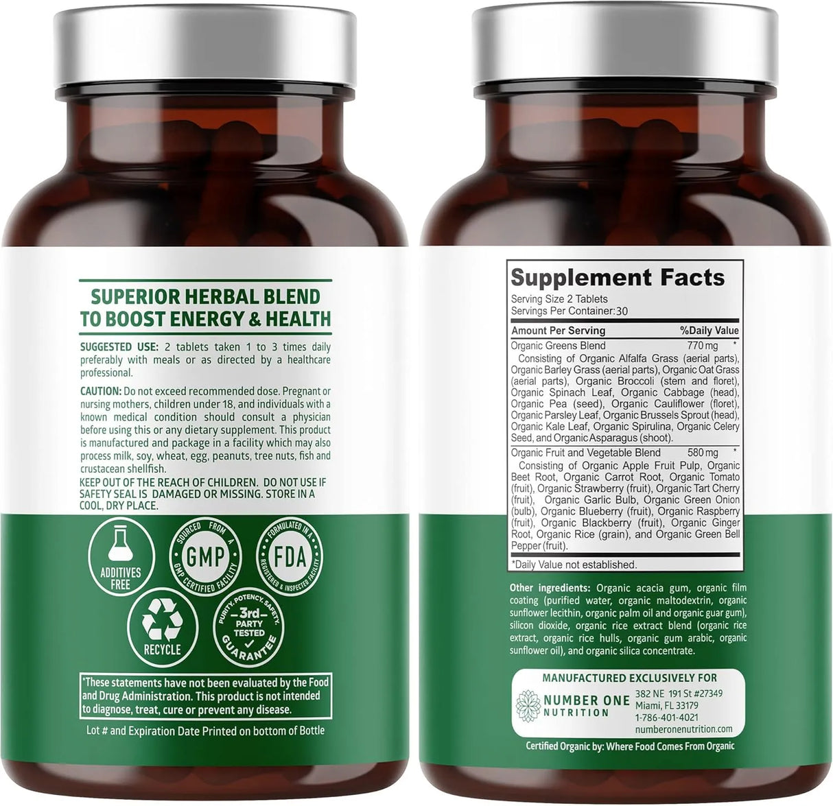 N1N - N1N Premium Organic Superfood Greens 60 Tabletas - The Red Vitamin MX - Suplementos Alimenticios - {{ shop.shopifyCountryName }}