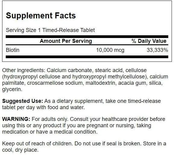 SWANSON - Swanson Biotin 10,000mcg 60 Tabletas 2 Pack - The Red Vitamin MX - Suplementos Alimenticios - {{ shop.shopifyCountryName }}
