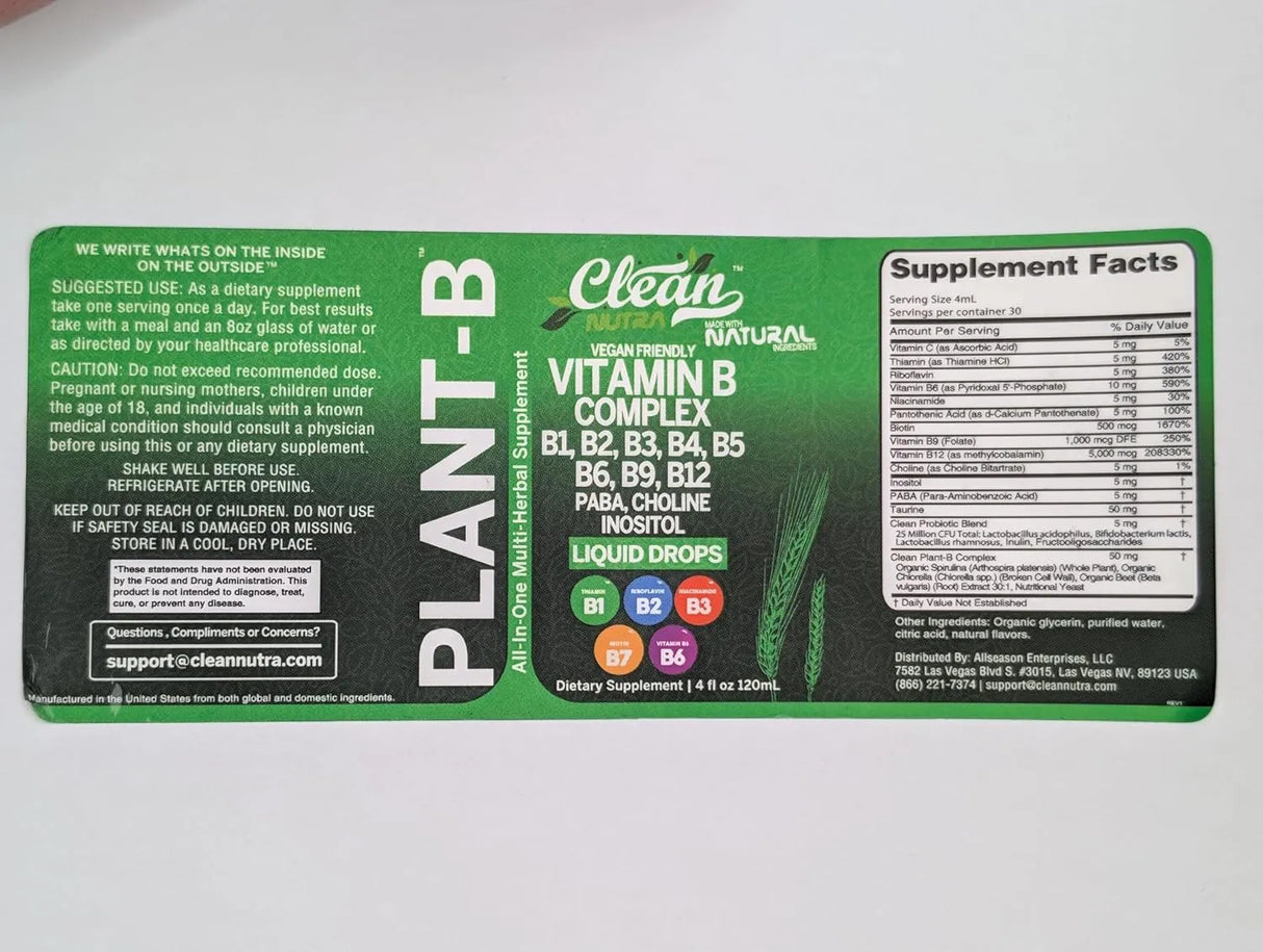 CLEAN NUTRACEUTICALS - Clean Nutraceuticals Vitamin B Complex Liquid Drops 4 Fl.Oz. - The Red Vitamin MX - Suplementos Alimenticios - {{ shop.shopifyCountryName }}