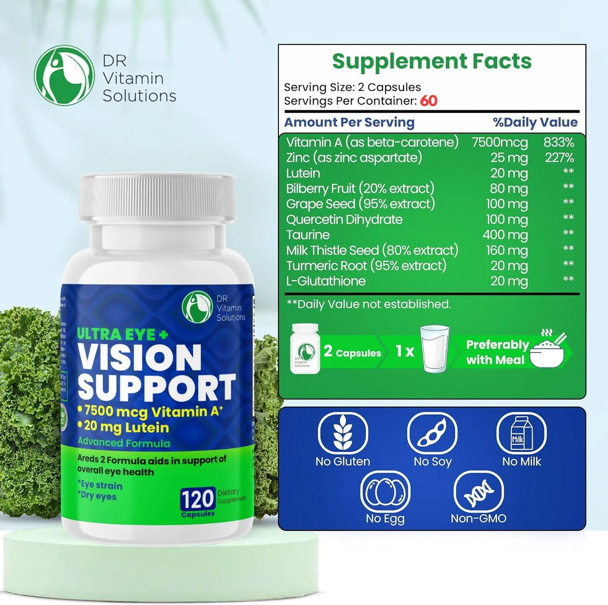 DR VITAMIN SOLUTIONS - DR Vitamin Solutions Vision Support Eye Vitamins for Macular Health 120 Capsulas - The Red Vitamin MX - Suplementos Alimenticios - {{ shop.shopifyCountryName }}