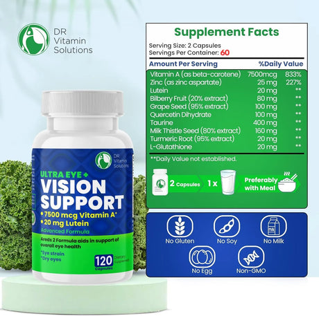 DR VITAMIN SOLUTIONS - DR Vitamin Solutions Vision Support Eye Vitamins for Macular Health 120 Capsulas - The Red Vitamin MX - Suplementos Alimenticios - {{ shop.shopifyCountryName }}