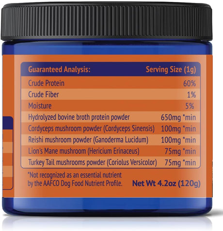 NULIFE - NuLife Natural Pet Health Grass-Fed Beef Bone Broth Powder for Dogs with Mushroom Blend 120Gr. - The Red Vitamin MX - Suplementos Herbales Para Perros - {{ shop.shopifyCountryName }}