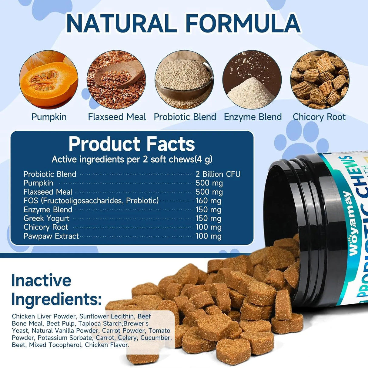 WOYAMAY - Woyamay Dog Probiotic for Dogs 200 Masticables - The Red Vitamin MX - Probióticos Para Perros - {{ shop.shopifyCountryName }}