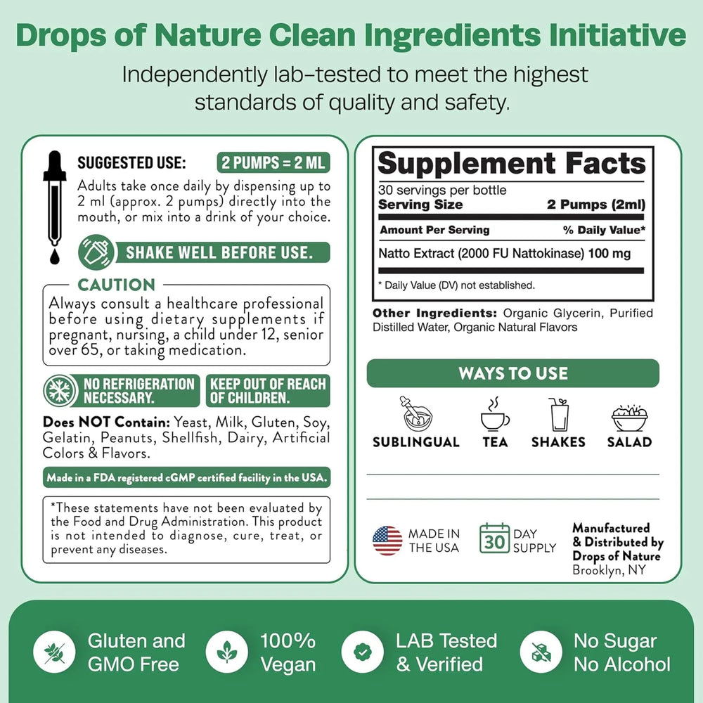 DROPS OF NATURE - Drops Of Nature Nattokinase Liquid Drops 60Ml. - The Red Vitamin MX - Suplementos Alimenticios - {{ shop.shopifyCountryName }}