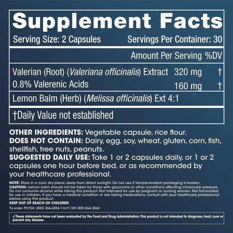 PRO HEALTH LONGEVITY - ProHealth Valerian Extract + Lemon Balm 60 Capsulas - The Red Vitamin MX - Suplementos Alimenticios - {{ shop.shopifyCountryName }}