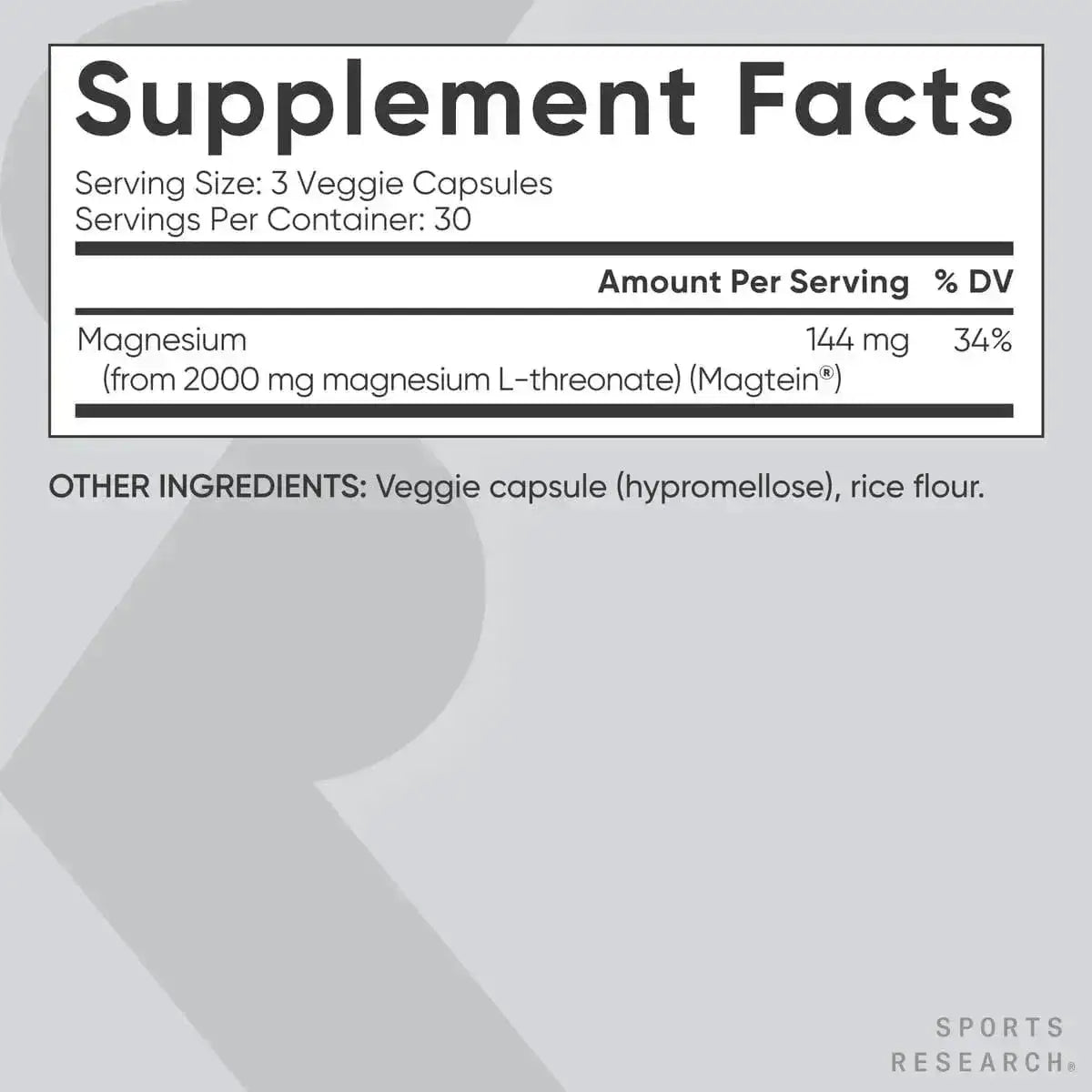 SPORTS RESEARCH - Sports Research Magtein Magnesium L-Threonate 90 Capsulas - The Red Vitamin MX - Suplementos Alimenticios - {{ shop.shopifyCountryName }}