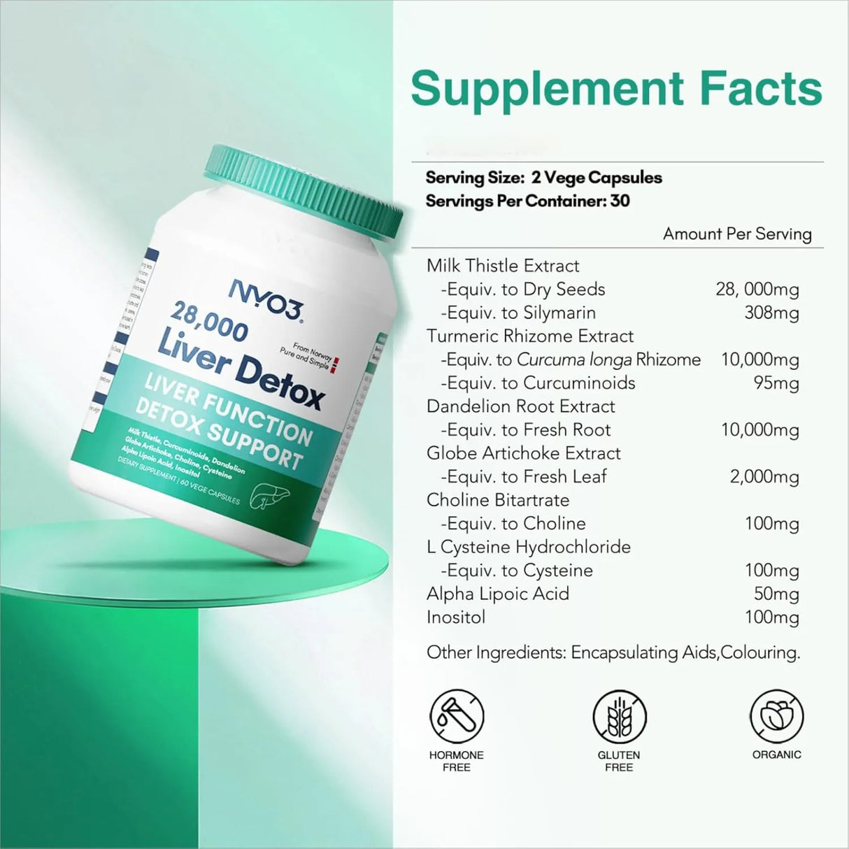 NYO3 - NYO3 Milk Thistle Liver Detox 200Mg. 60 Capsulas - The Red Vitamin MX - Suplementos Alimenticios - {{ shop.shopifyCountryName }}