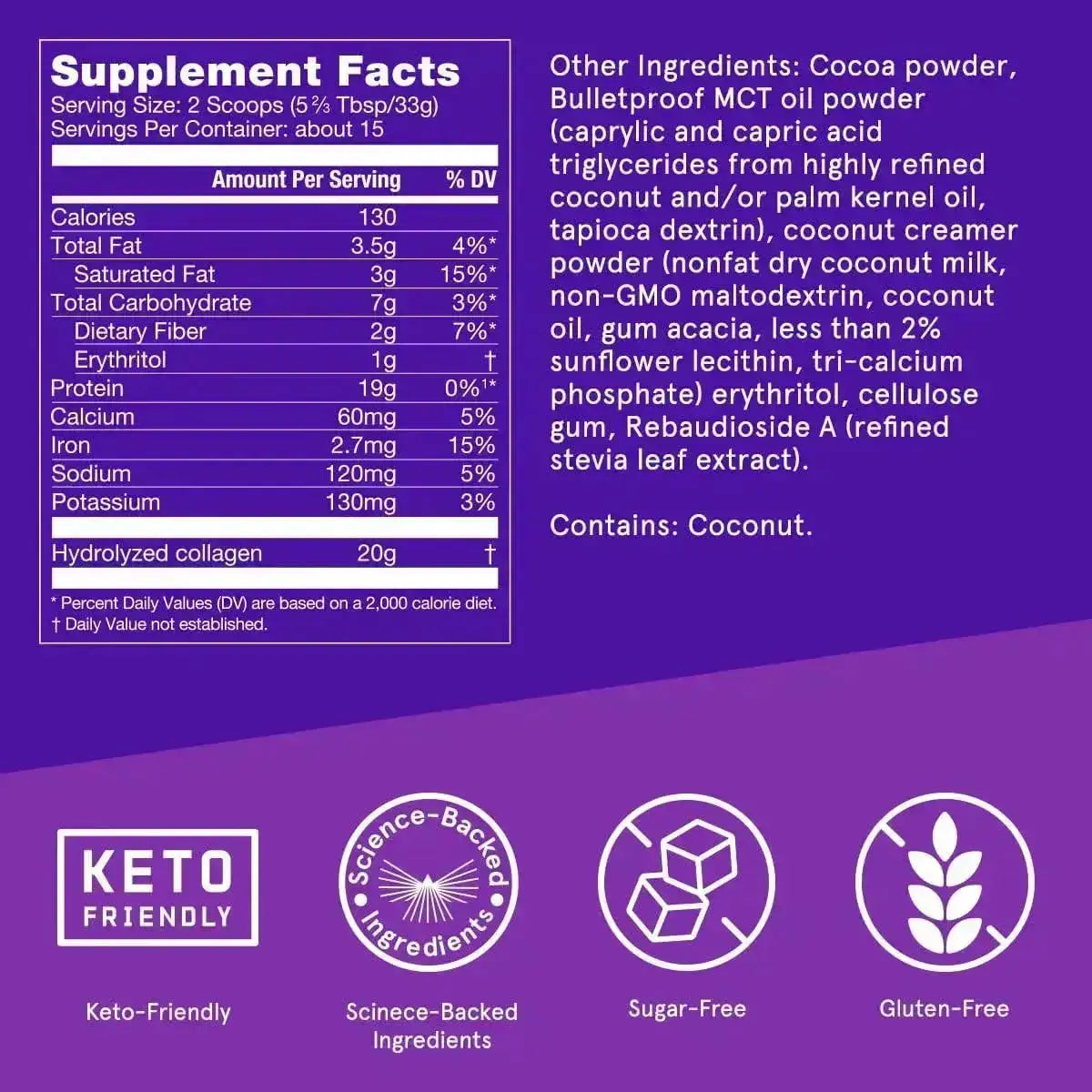 BULLETPROOF - Bulletproof Chocolate Collagen Protein Powder 500Gr. - The Red Vitamin MX - Suplementos Alimenticios - {{ shop.shopifyCountryName }}