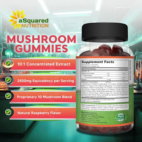 ASQUARED NUTRITION - aSquared Nutrition Mushroom Gummies 10x Complex 60 Gomitas - The Red Vitamin MX - Suplementos Alimenticios - {{ shop.shopifyCountryName }}