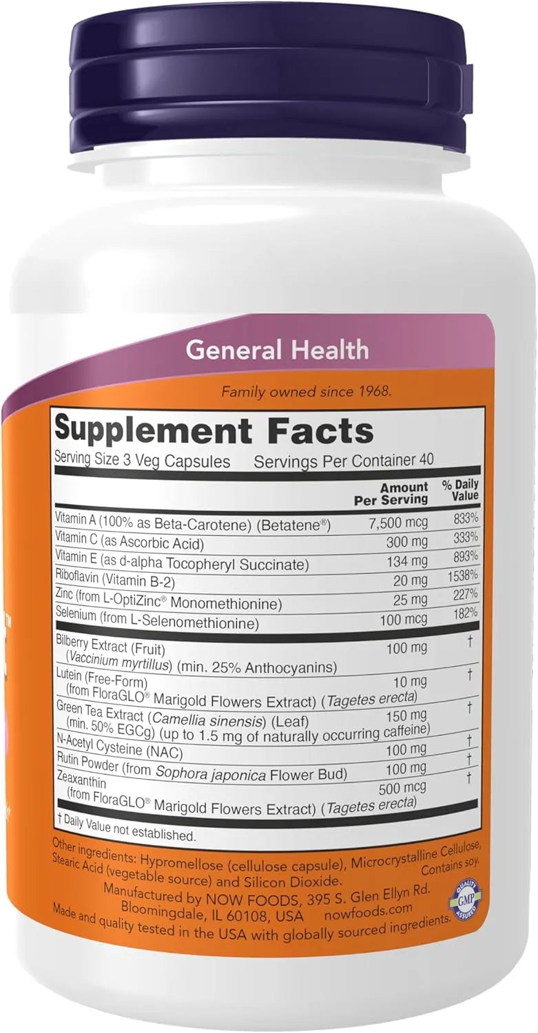 NOW SUPPLEMENTS - NOW Foods Supplements Ocu Support with FloraGLO Lutein 120 Capsulas - The Red Vitamin MX - Suplementos Alimenticios - {{ shop.shopifyCountryName }}