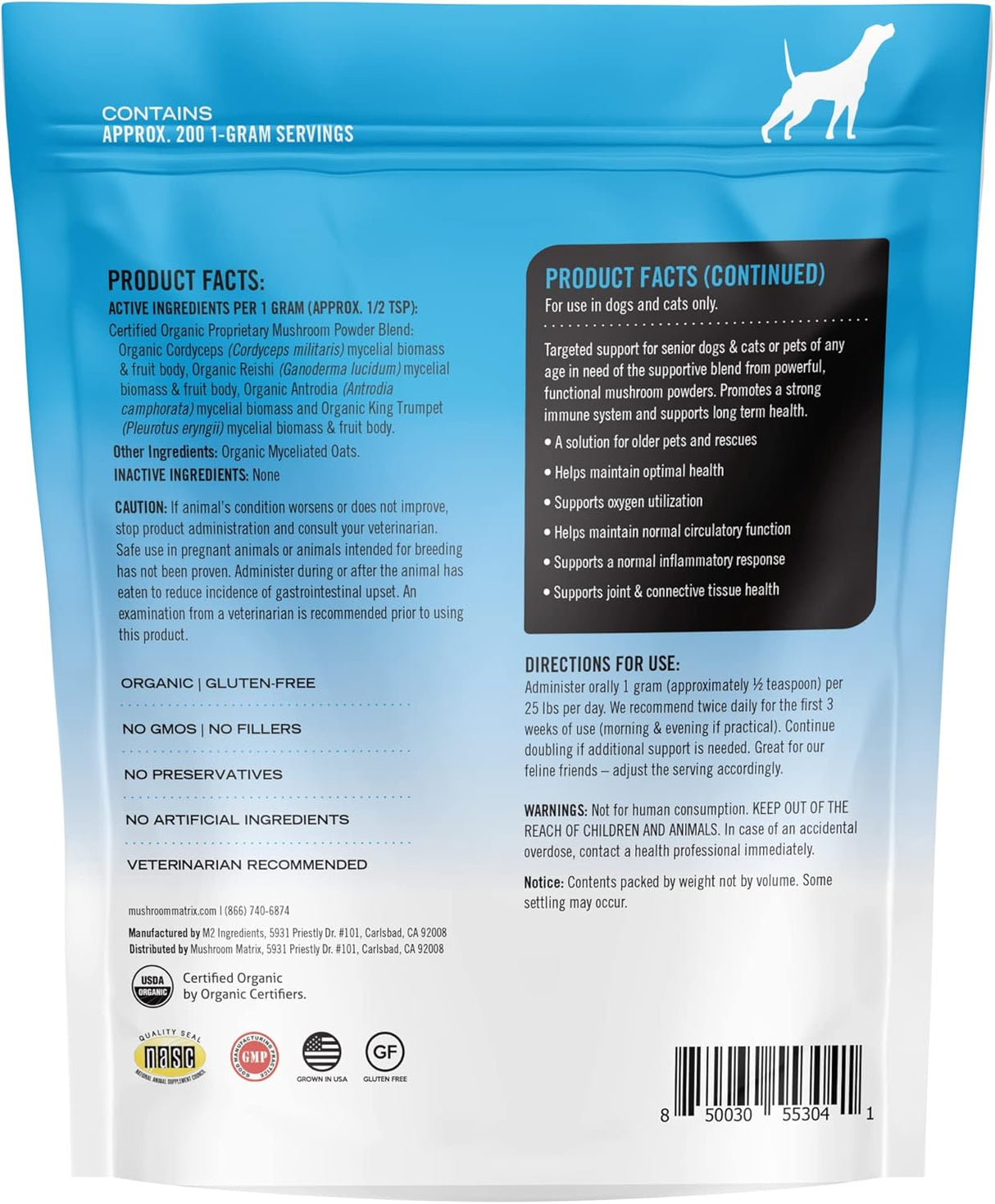 OM - Om Mushroom Matrix Pet Maximum Recovery 200Gr. - The Red Vitamin MX - Suplementos Herbales Para Perros - {{ shop.shopifyCountryName }}