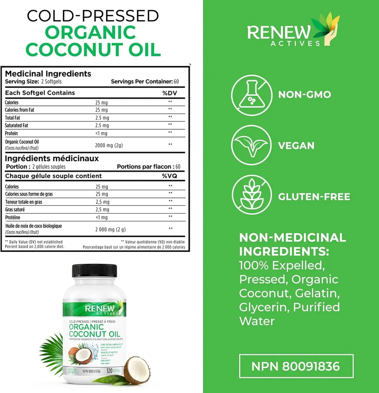 RENEW ACTIVES - Renew Actives Coconut Oil 120 Capsulas Blandas - The Red Vitamin MX - Suplementos Alimenticios - {{ shop.shopifyCountryName }}