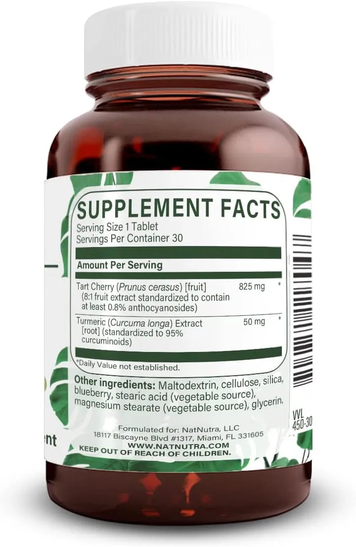 NATURAL NUTRA - Natural Nutra Tart Cherry Extract with Turmeric Curcumin 30 Tabletas - The Red Vitamin MX - Suplementos Alimenticios - {{ shop.shopifyCountryName }}