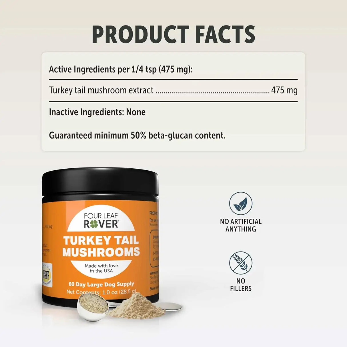 FOUR LEAF ROVER - FOUR LEAF ROVER Turkey Tail Mushroom for Dogs 28Gr. - The Red Vitamin MX - Suplementos Herbales Para Perros - {{ shop.shopifyCountryName }}