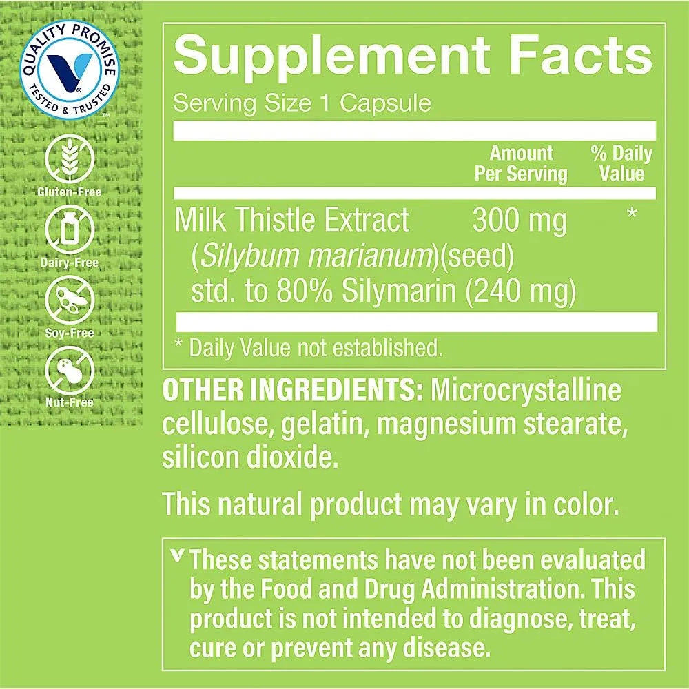 THE VITAMIN SHOPPE - The Vitamin Shoppe Milk Thistle Extract 300Mg. 100 Capsulas - The Red Vitamin MX - Suplementos Alimenticios - {{ shop.shopifyCountryName }}
