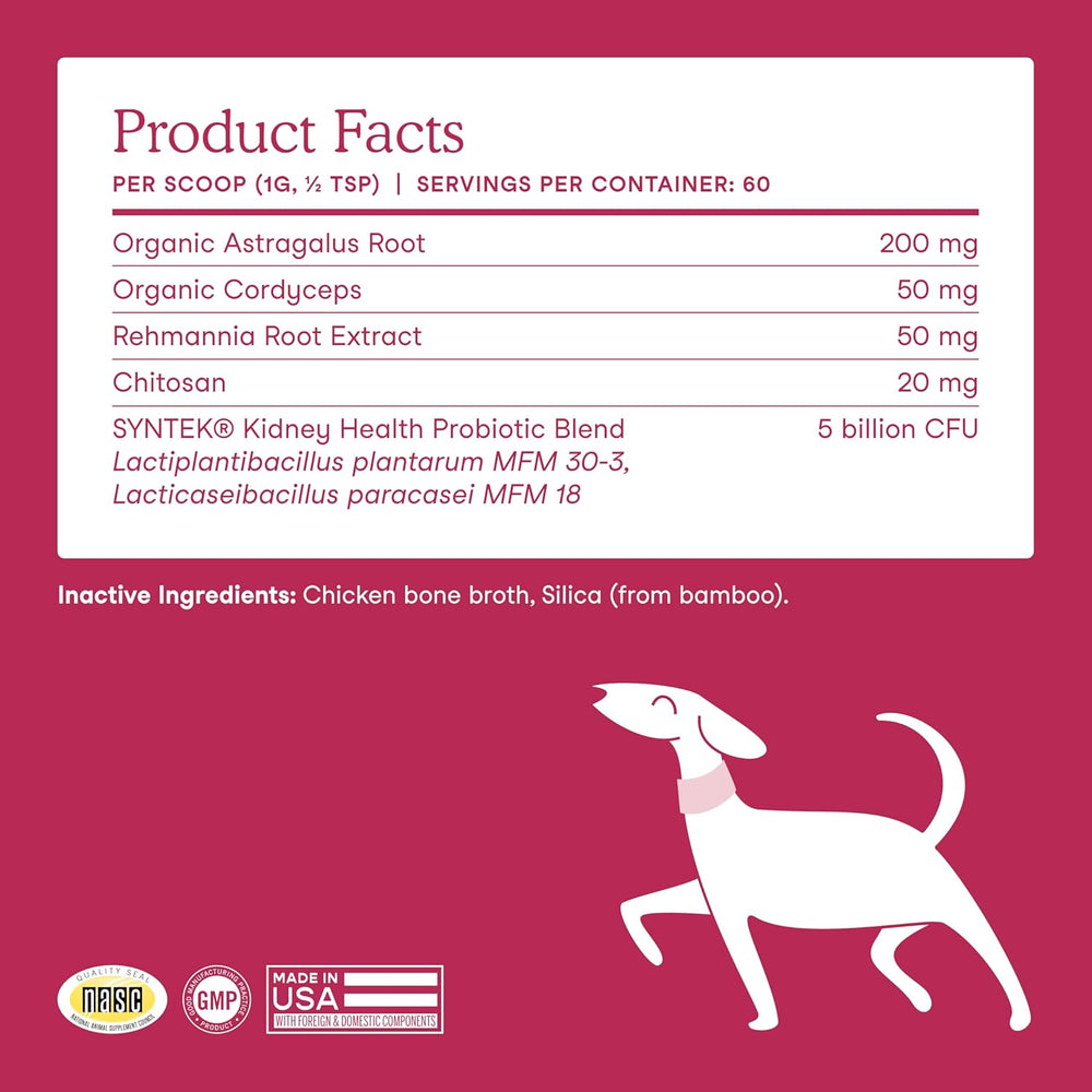 Fera Pet Organics Kidney Supplement for Dogs 60 Masticables