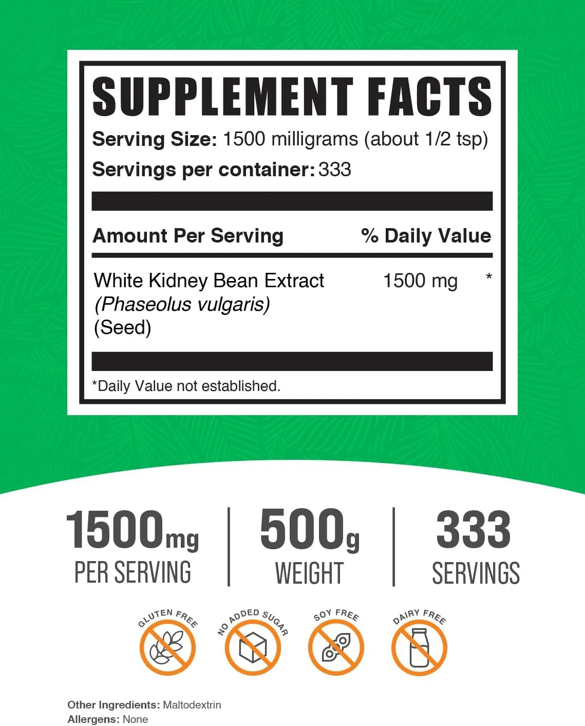 BULK SUPPLEMENTS - Bulk Supplements White Kidney Bean Extract Powder 500Gr. - The Red Vitamin MX - Suplementos Alimenticios - {{ shop.shopifyCountryName }}