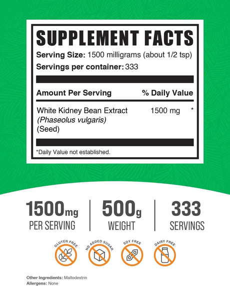 BULK SUPPLEMENTS - Bulk Supplements White Kidney Bean Extract Powder 500Gr. - The Red Vitamin MX - Suplementos Alimenticios - {{ shop.shopifyCountryName }}