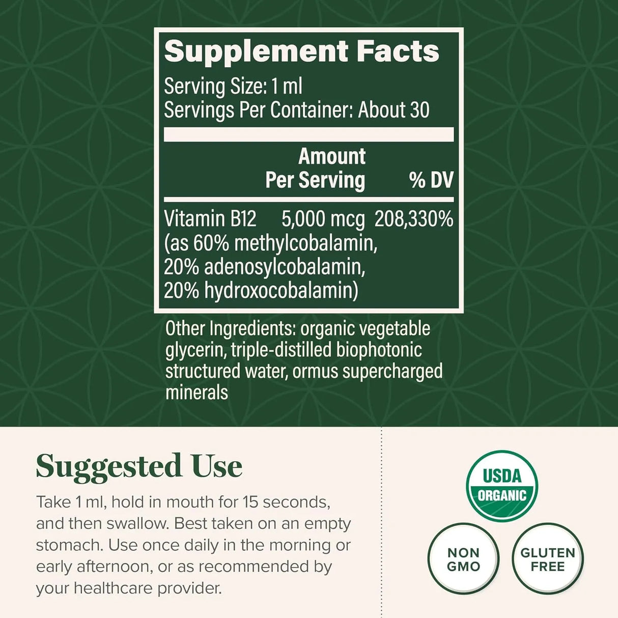 GLOBAL HEALING CENTER - Global Healing Organic Vitamin B12 5000 MCG Sublingual Liquid 2 Fl.Oz. - The Red Vitamin MX - Suplementos Alimenticios - {{ shop.shopifyCountryName }}