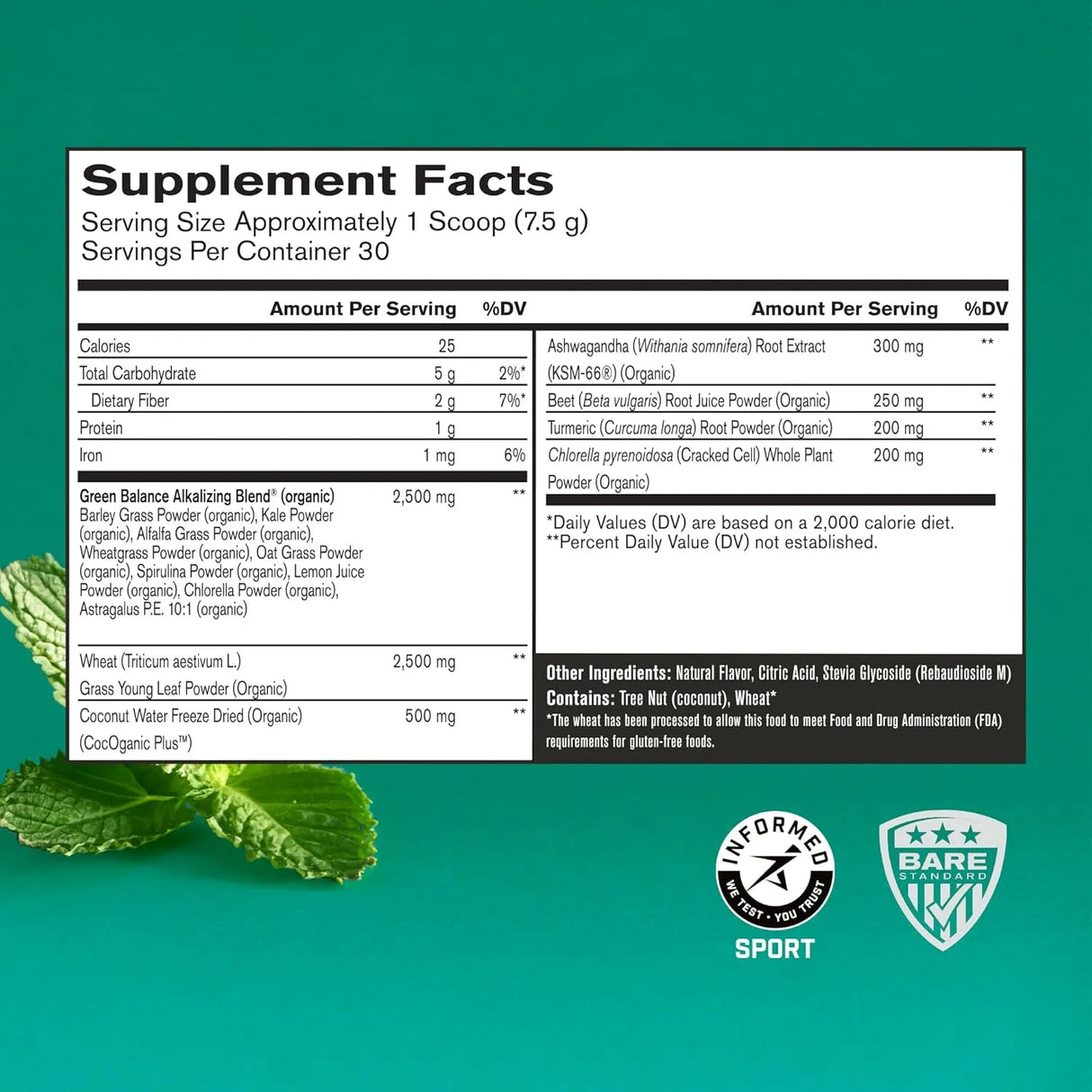 BARE PERFORMANCE NUTRITION - BPN Strong Greens Superfood Powder 30 Servicios Sweet Mint 225Gr. - The Red Vitamin MX - Suplementos Alimenticios - {{ shop.shopifyCountryName }}