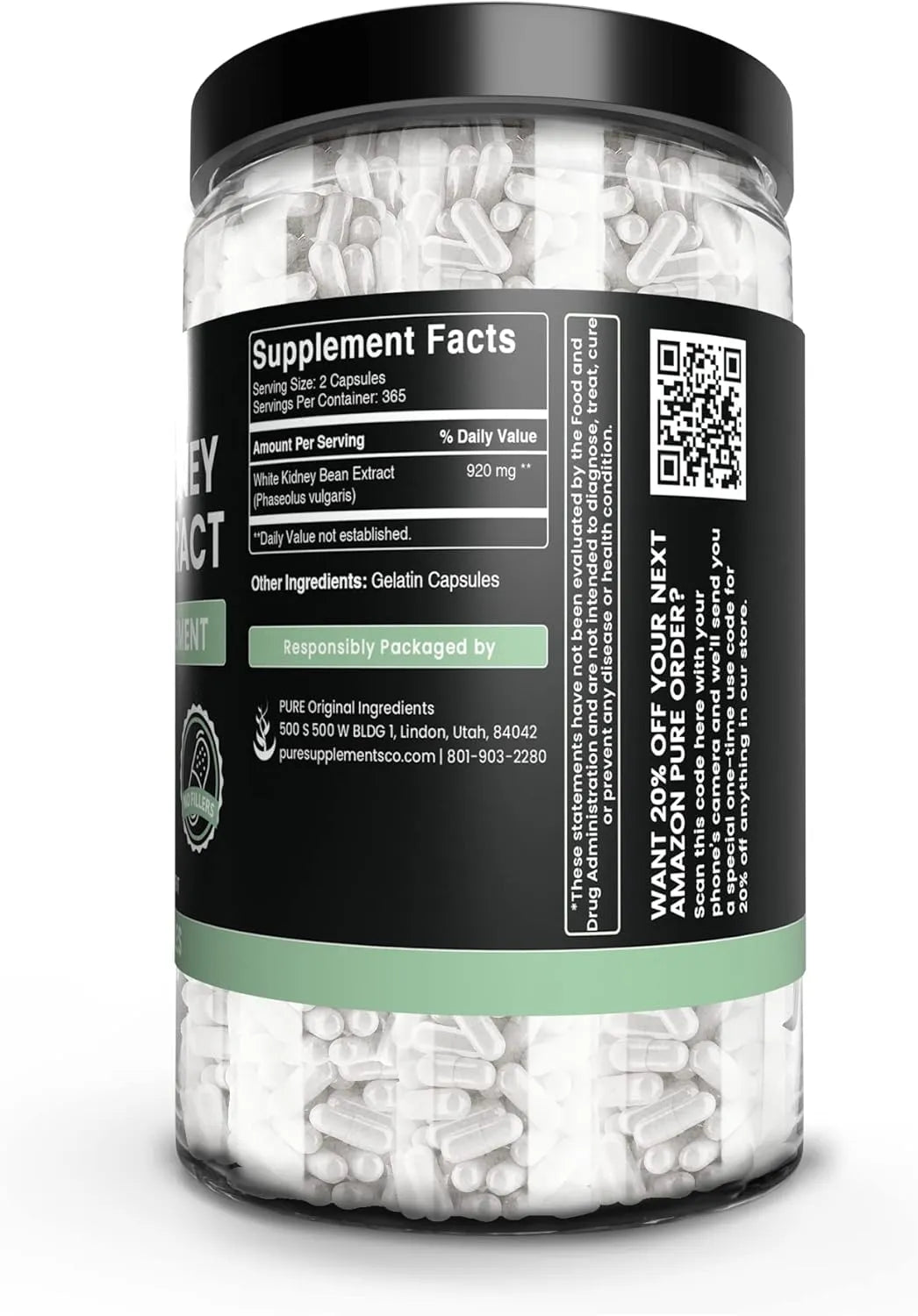 PURE ORIGINAL INGREDIENTS - Pure Original Ingredients White Kidney Bean 730 Capsulas - The Red Vitamin MX - Suplementos Alimenticios - {{ shop.shopifyCountryName }}