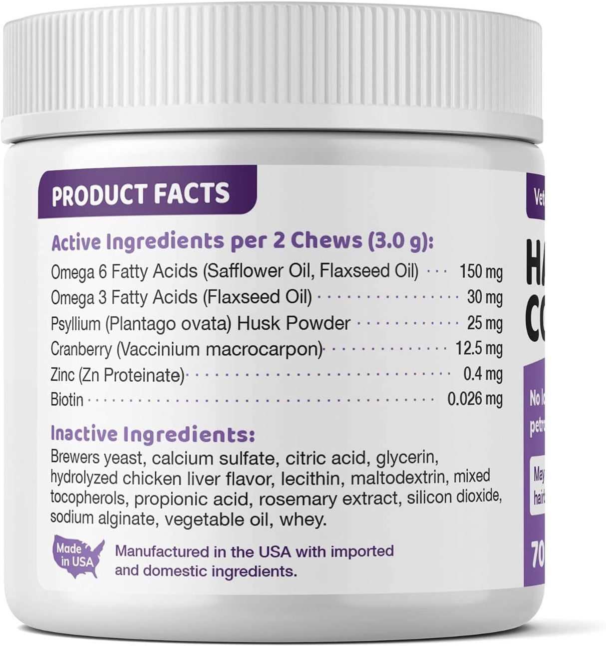 Wellnergy Pets Natural Hairball Control Chews for Cats 70 Masticables