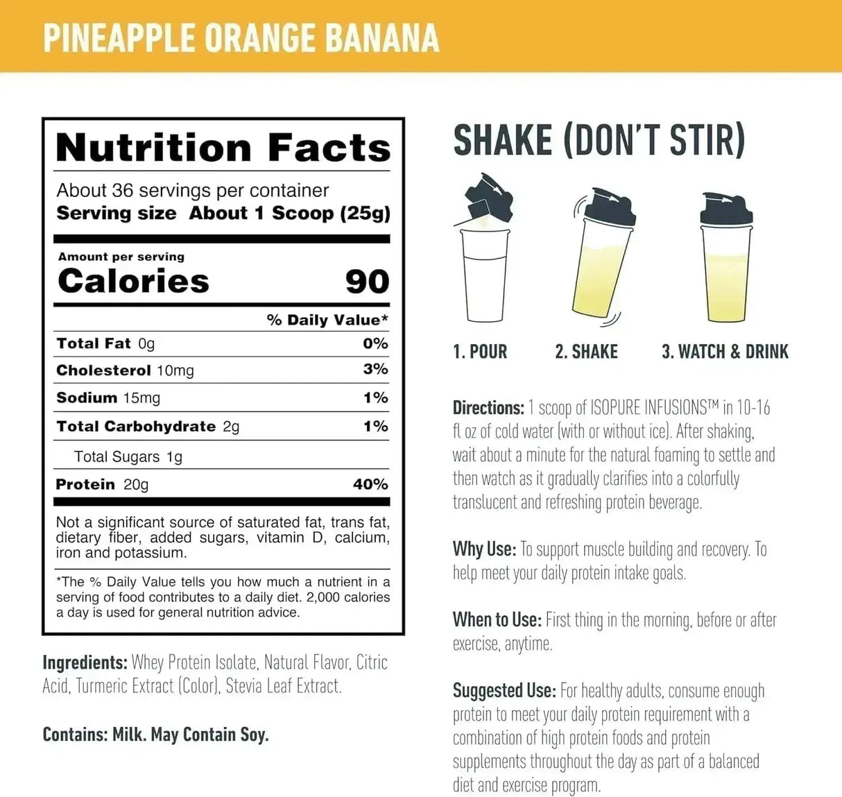 ISOPURE - Isopure Protein Powder Infusions Pineapple Orange Banana 36 Servicios 900Gr. - The Red Vitamin MX - Suplementos Alimenticios - {{ shop.shopifyCountryName }}