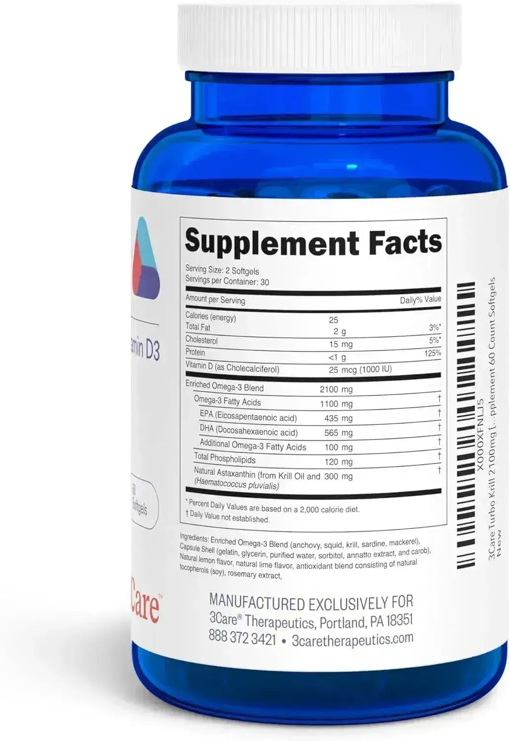 3CARE - 3Care Turbo Krill 2100Mg. 60 Capsulas Blandas - The Red Vitamin MX - Suplementos Alimenticios - {{ shop.shopifyCountryName }}