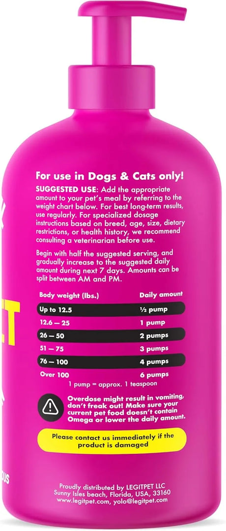 LEGITPET - LEGITPET Wild Alaskan Salmon Oil for Dogs & Cats 32 Fl.Oz. - The Red Vitamin MX - Aceite De Pescado Para Perros - {{ shop.shopifyCountryName }}