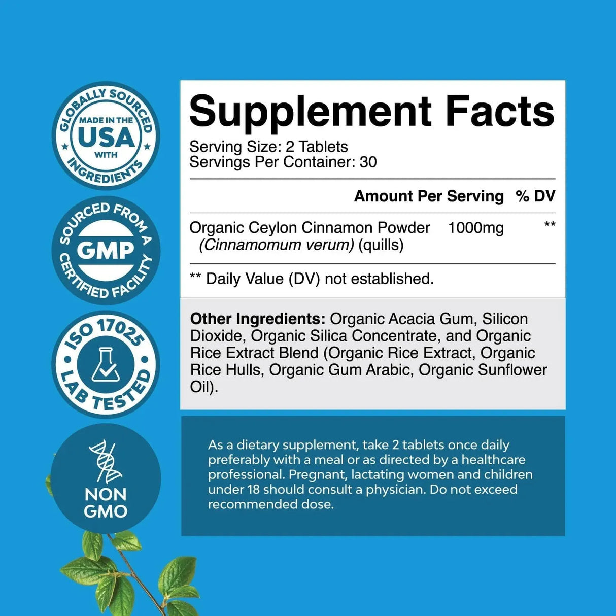 NATURES CRAFT - Natures Craft Organic Ceylon Cinnamon 1000Mg. 60 Tabletas - The Red Vitamin MX - Suplementos Alimenticios - {{ shop.shopifyCountryName }}