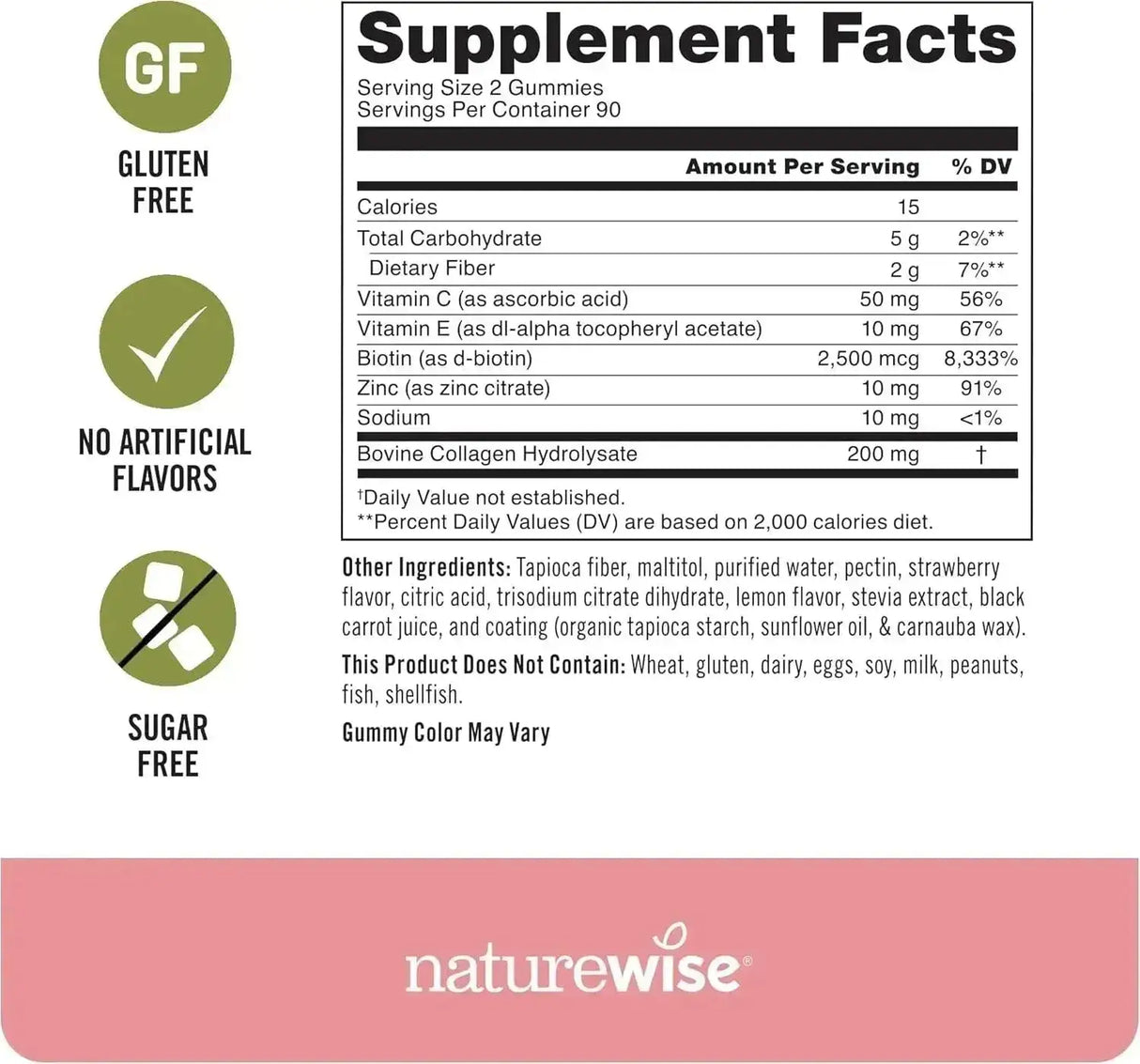 NATUREWISE - NatureWise Sugar-Free Hydrolyzed Collagen Peptide Gummies 180 Gomitas - The Red Vitamin MX - Suplementos Alimenticios - {{ shop.shopifyCountryName }}