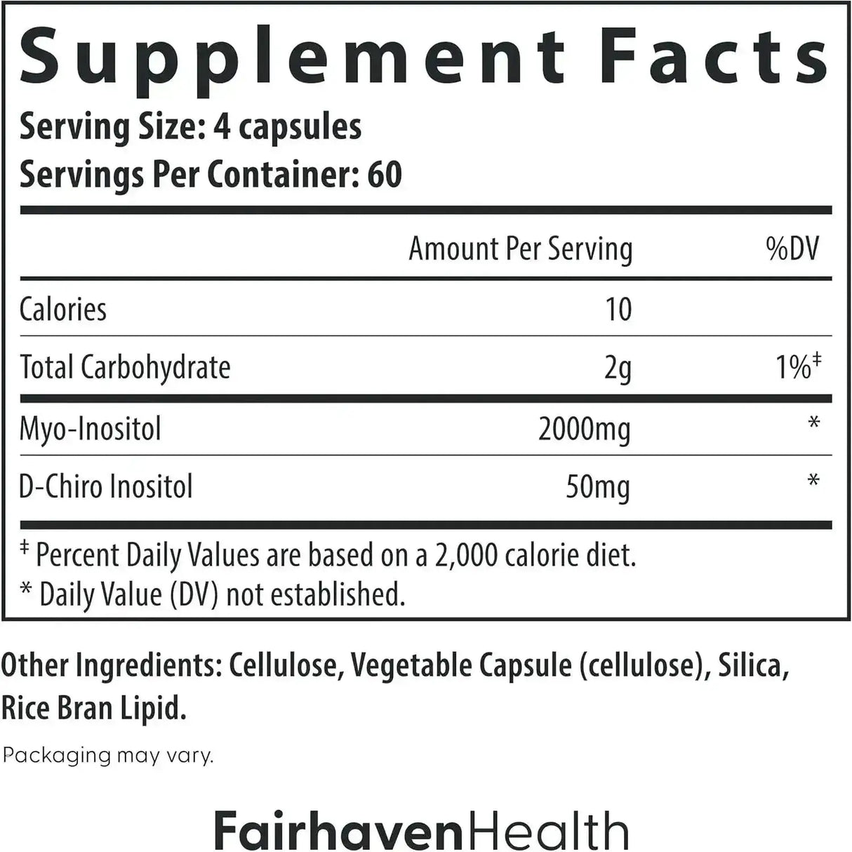 FAIRHAVEN HEALTH - Fairhaven Health Myo-Inositol and D-Chiro Inositol 240 Capsulas - The Red Vitamin MX - Suplementos Alimenticios - {{ shop.shopifyCountryName }}