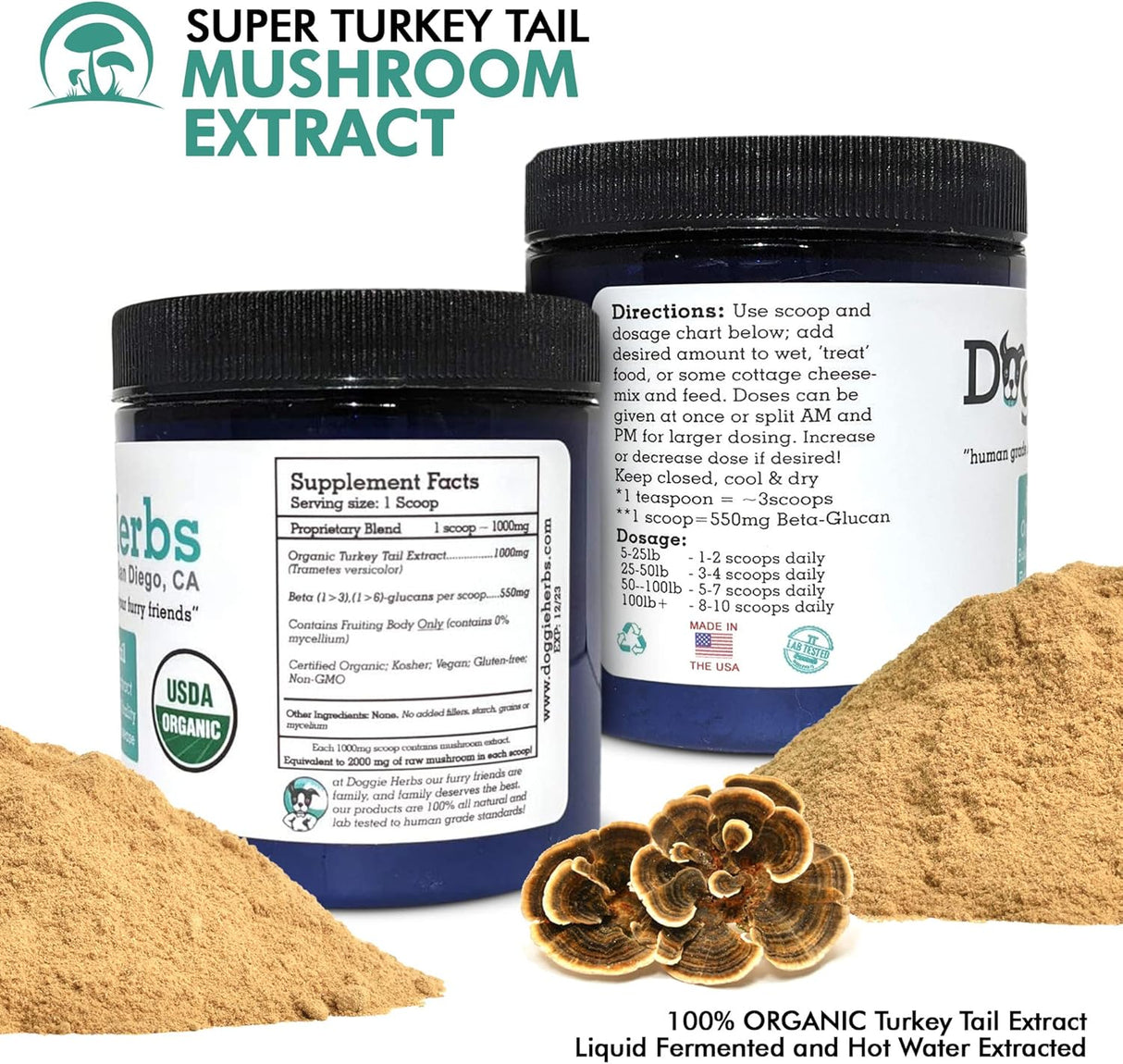 Doggie Herbs Super Turkey Tail Organic Turkey Tail Extract 100Gr.