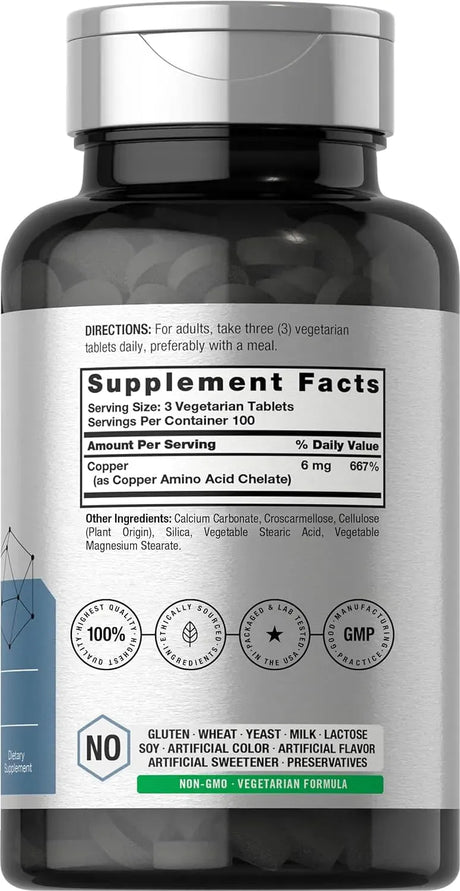 HORBAACH - Horbaach Chelated Copper 6Mg. 300 Tabletas - The Red Vitamin MX - Suplementos Alimenticios - {{ shop.shopifyCountryName }}