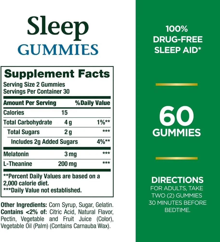 NATURE'S BOUNTY - Nature's Bounty Sleep Gummies 3Mg. Melatonin and 200Mg. L-theanine 60 Gomitas - The Red Vitamin MX - Suplementos Alimenticios - {{ shop.shopifyCountryName }}