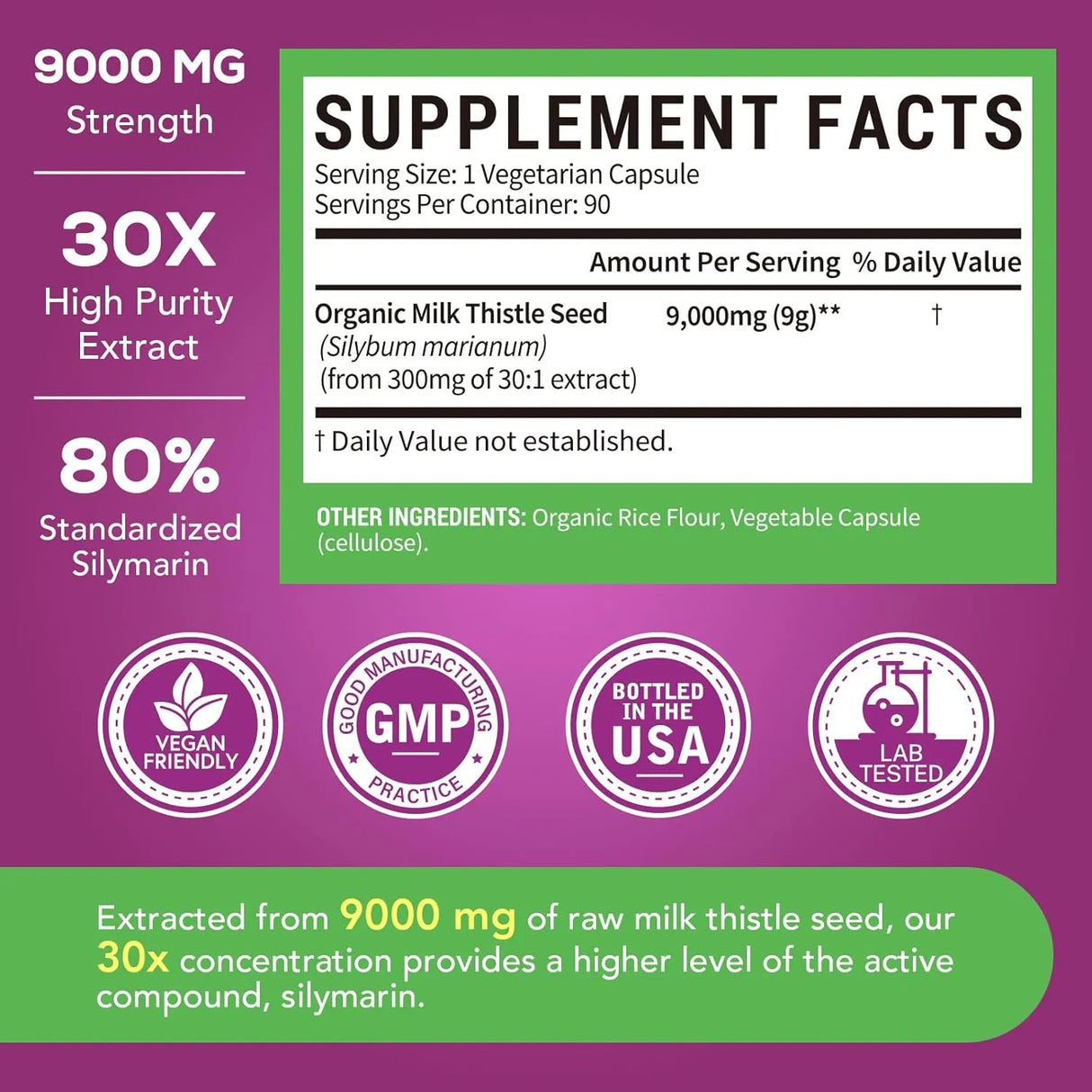 SUREBOUNTY - Surebounty Organic Milk Thistle 9000Mg. 90 Capsulas - The Red Vitamin MX - Suplementos Alimenticios - {{ shop.shopifyCountryName }}