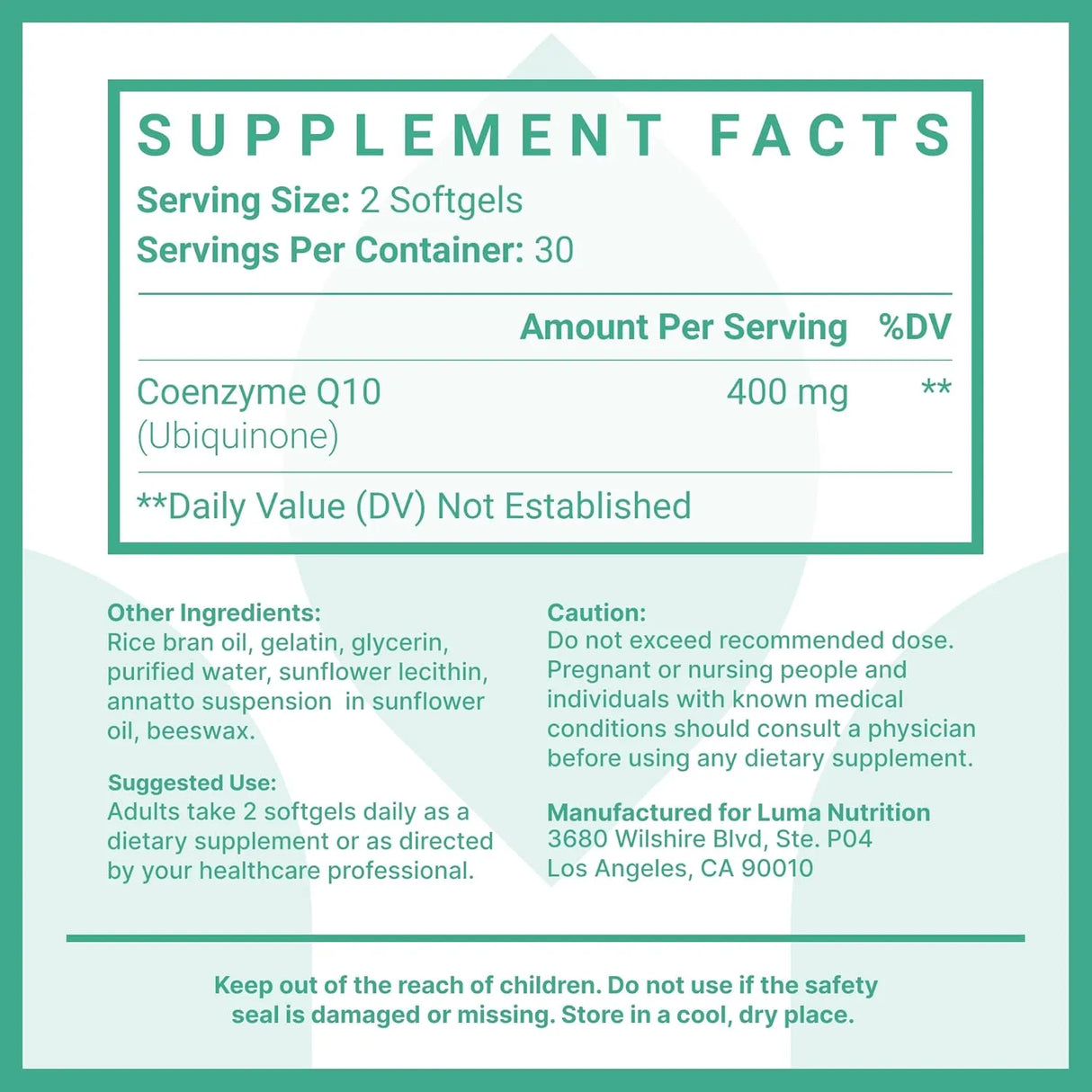 LUMA NUTRITION - Luma Nutrition CoQ10 400Mg. 60 Capsulas Blandas - The Red Vitamin MX - Suplementos Alimenticios - {{ shop.shopifyCountryName }}