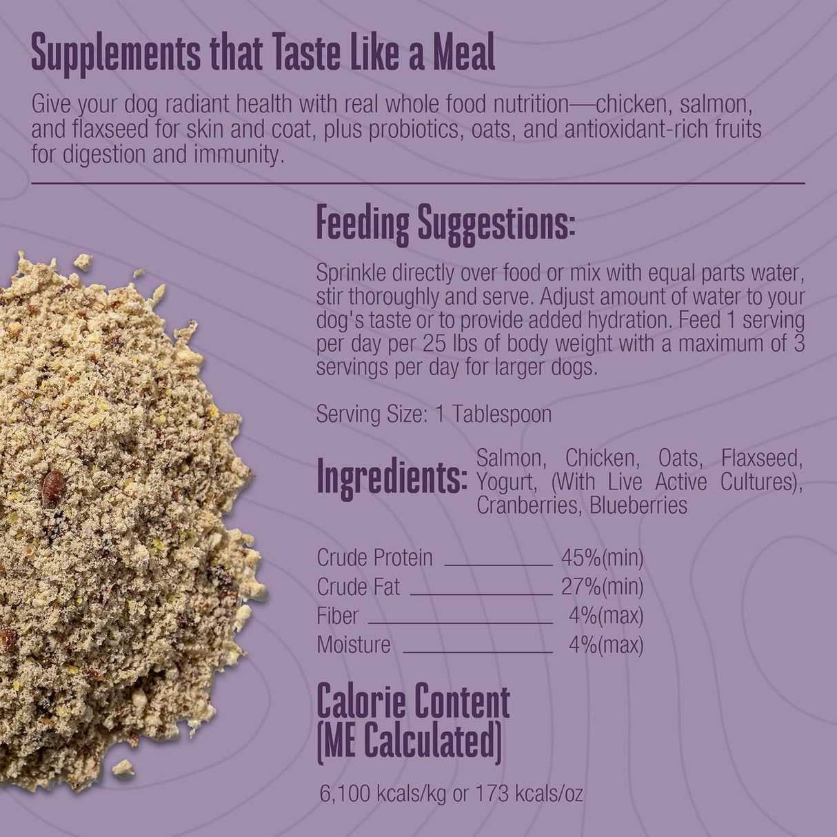 Whole Life Dog Healthy Skin and Coat 90 Servicios 340Gr.