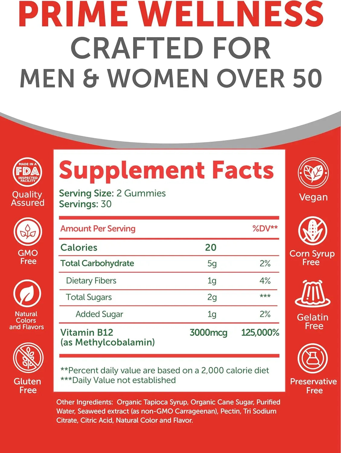 LUNAKAI - Lunakai Vitamin B12 Gummies for Adults 50+ 60 Gomitas - The Red Vitamin MX - Suplementos Alimenticios - {{ shop.shopifyCountryName }}