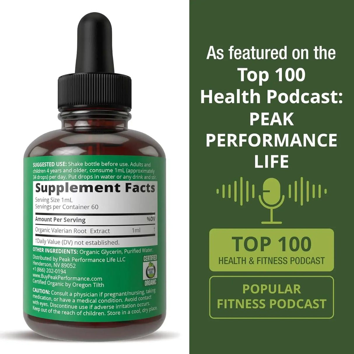 PEAK PERFORMANCE - Peak Performance USDA Organic Valerian Root Liquid Drops 2 Fl.Oz. - The Red Vitamin MX - Suplementos Alimenticios - {{ shop.shopifyCountryName }}