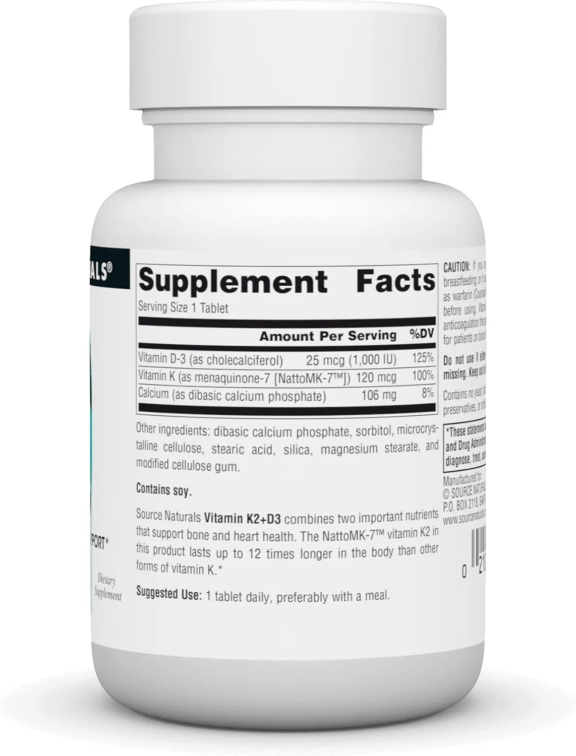 SOURCE NATURALS - Source Naturals Vitamin K2 + D3 30 Tabletas - The Red Vitamin MX - Suplementos Alimenticios - {{ shop.shopifyCountryName }}