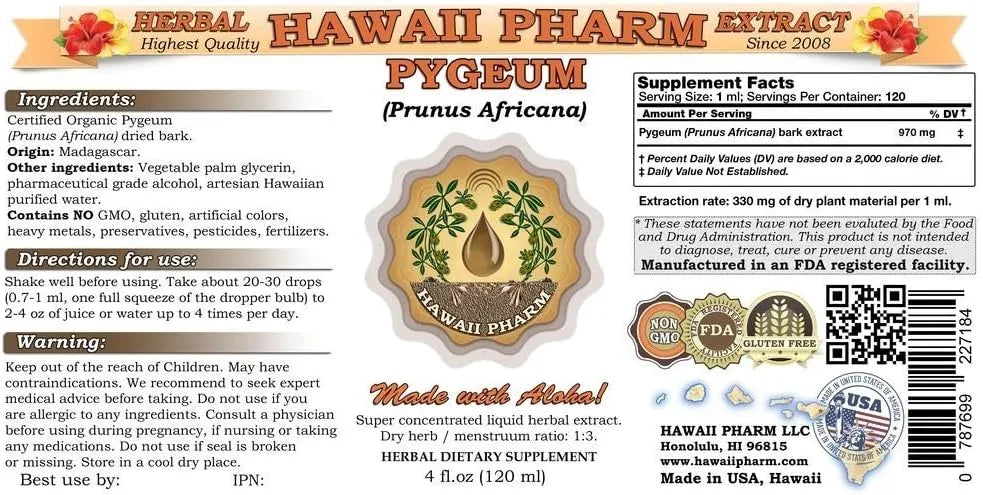 HAWAIIPHARM - Hawaii Pharm Pygeum Pygeum Africanum Liquid Extract 4 Fl.Oz. - The Red Vitamin MX - Suplementos Alimenticios - {{ shop.shopifyCountryName }}
