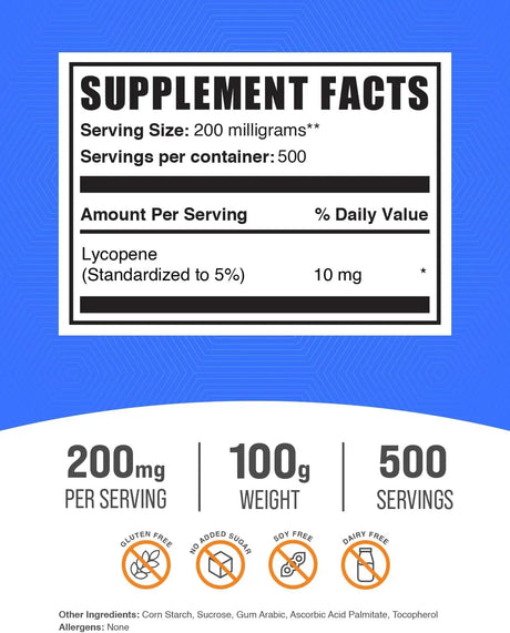 BULK SUPPLEMENTS - Bulk Supplements Lycopene Powder 100Gr. - The Red Vitamin MX - Suplementos Alimenticios - {{ shop.shopifyCountryName }}