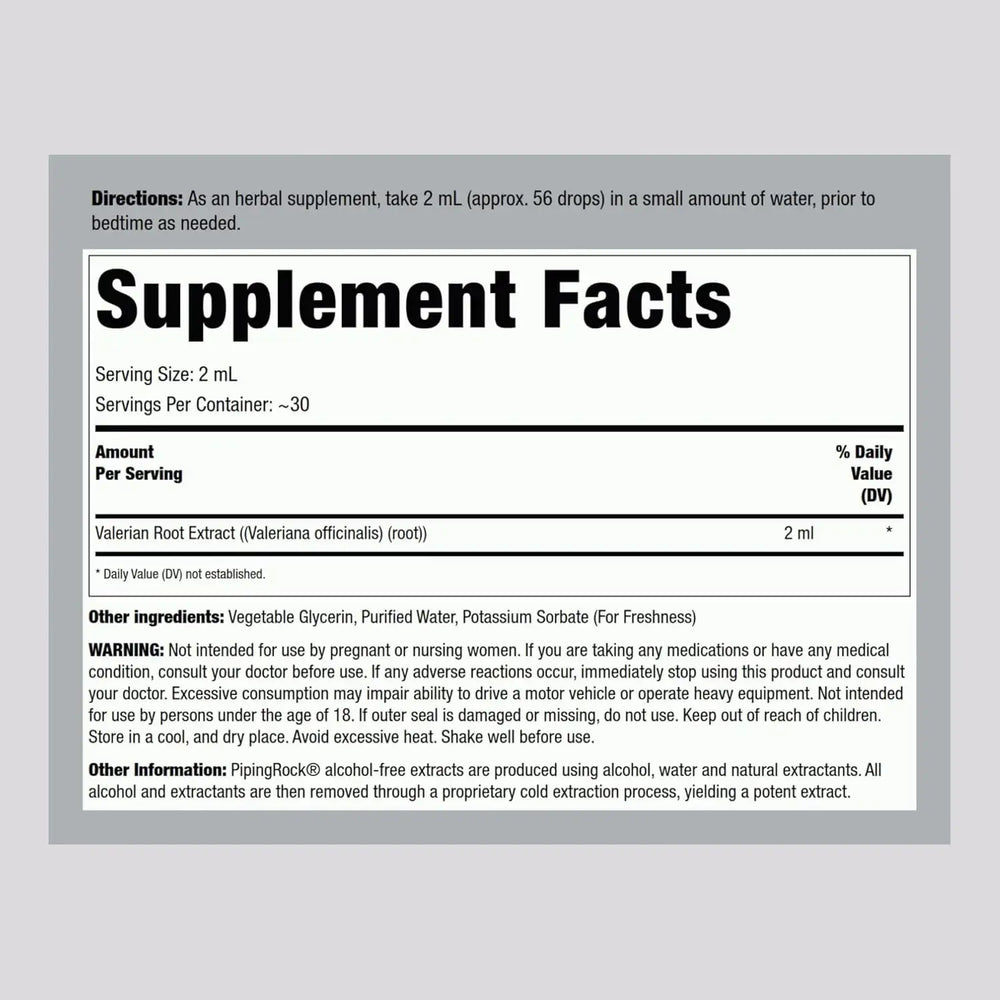 PIPING ROCK - Piping Rock Valerian Root Extract Liquid Drops 4 Fl.Oz. - The Red Vitamin MX - Suplementos Alimenticios - {{ shop.shopifyCountryName }}