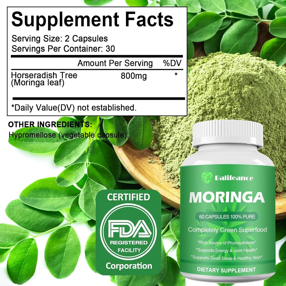 BALIFEANCE - Balifeance Moringa 800Mg. 60 Capsulas - The Red Vitamin MX - Suplementos Alimenticios - {{ shop.shopifyCountryName }}